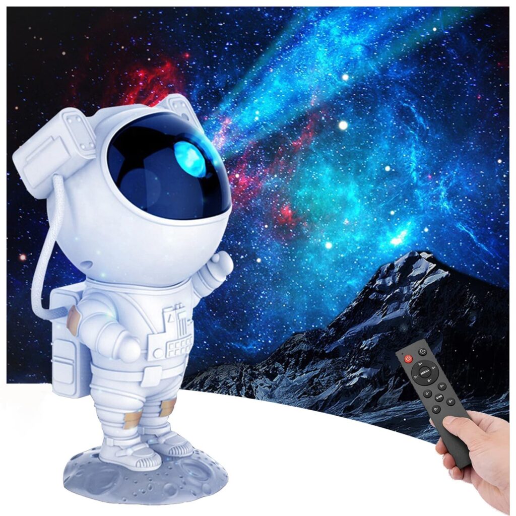 ROMINO Astronaut Galaxy Projector with Remote Control – 360° Adjustable Timer Kids Astronaut Nebula Night Light, for Gifts, Baby Adults Bedroom, Gaming Room, Home and Party