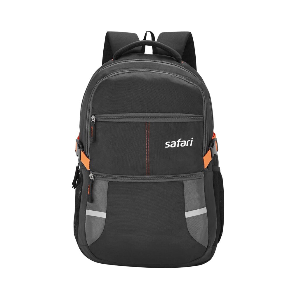 Safari Omega Pro 35L Laptop Backpack with Raincover, 3 compartments, bottle holder, organizer, school bag for boys and girls, college bag for women and men, office bag, travel bag