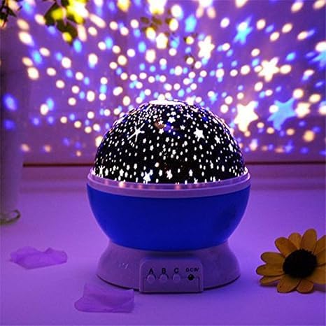 Star Night Projector Lamp Ceiling Led Light 360 Rotating Colorful Lights Starry Space Projection Home Room Decoration Design, Toys Gift for Kids Boy Girl, Plastic, Multicolor