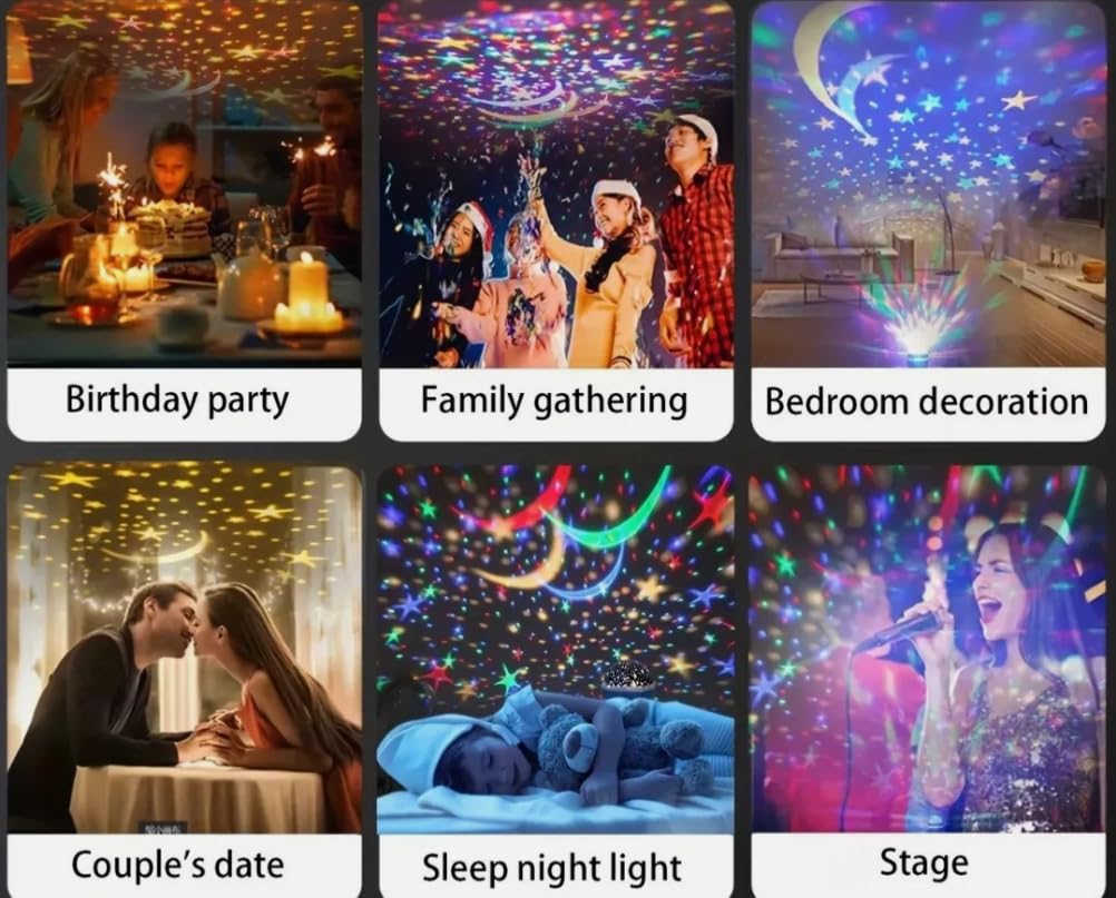Toy Imagine LED Night Lights Star Projector 4 Modes&3 Level Dimmable Display Nebula Ambiance Room Decoration Night Lighting LED for Kids Bedroom/Parties/Home Theatre with Timer.