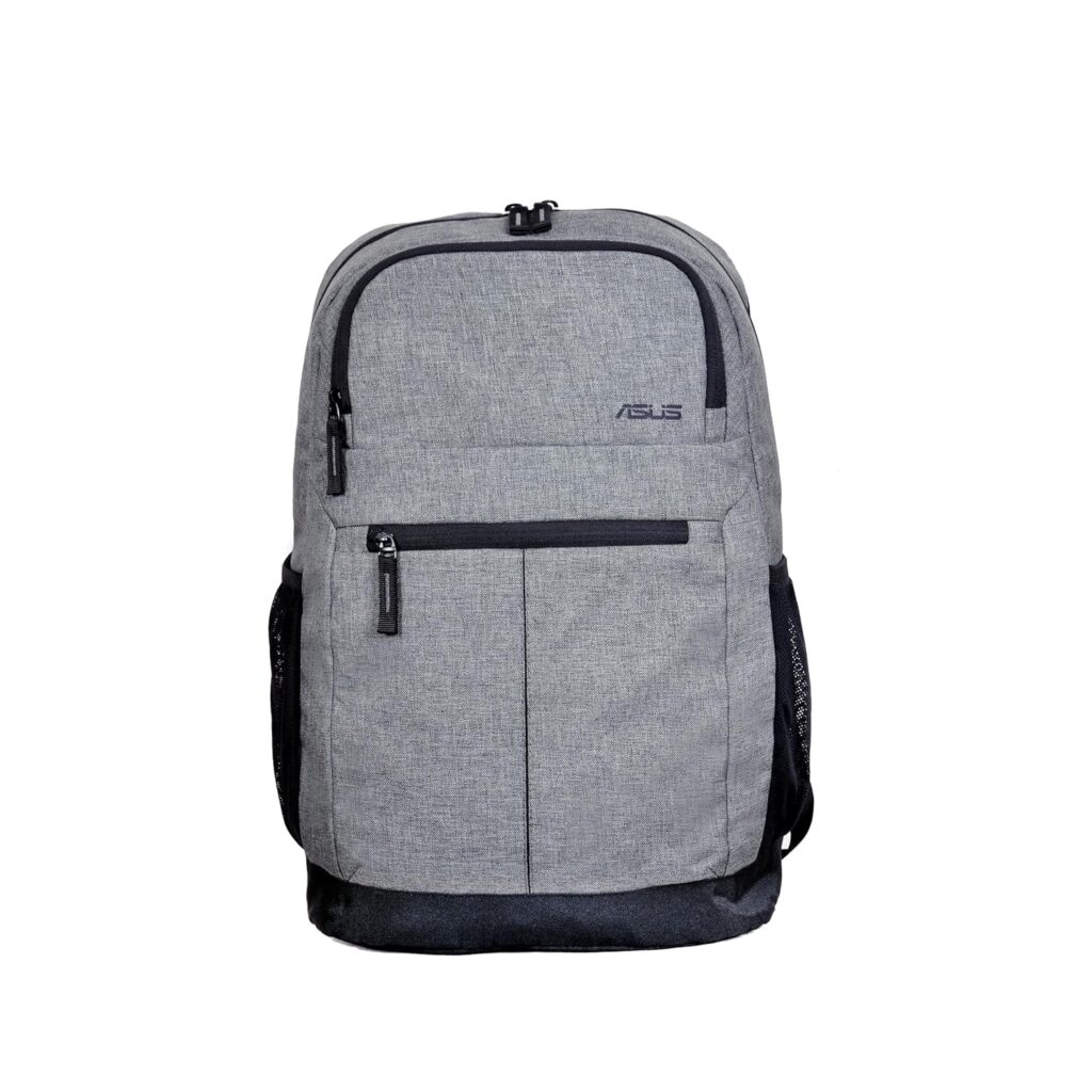 ASUS URBN AP1601 Laptop Bag, 18L Storage Capcity, Dual Exteriro Zippers, Dual Mesh Side Pockets for bottles, With Luggage Strap for Travelling,Suitable for 15.6-inch (39.62cm) Laptop (Grey)