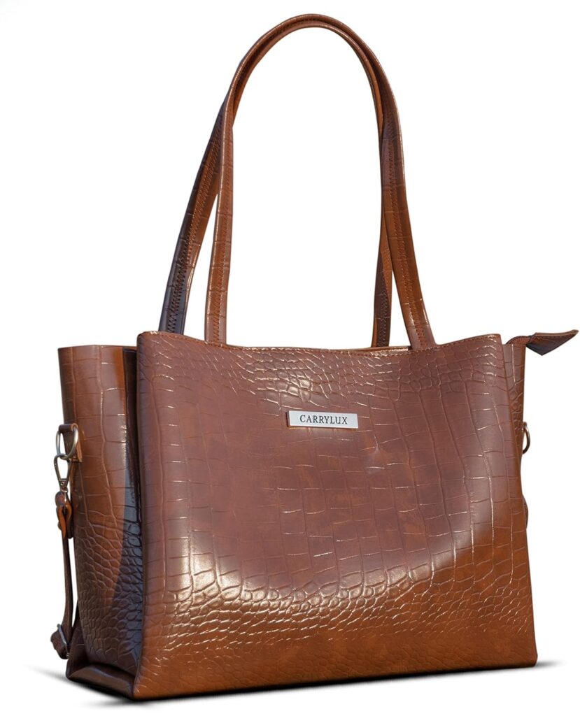Carrylux Large Capacity Croco Pattern Tote Bags For Womens Big Purses And Handbags Ladies Big Shoulder Bag