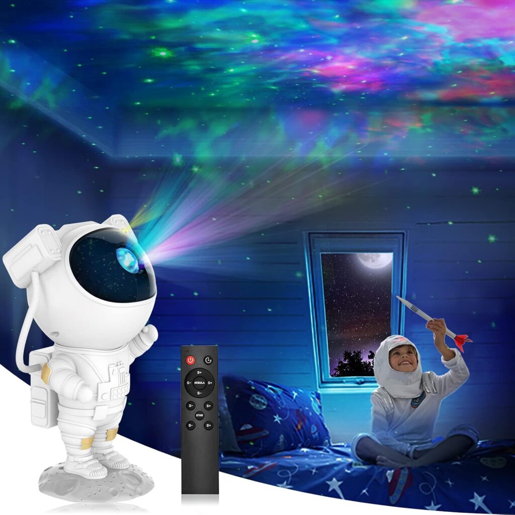 Cynlink Acrylonitrile Butadiene Styrene Star Night LED Light,Astronaut Projector With Remote/Timer,Kids Room Decor,Aesthetic Galaxy Projector For Bedroom,Gift For Kids Adults Room Decor,White