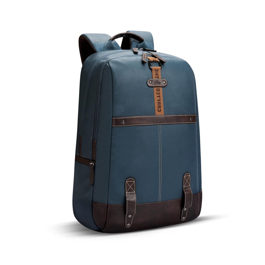 Gear Classic 20L Small Faux Leather Water Resistant Anti Theft 3 Compartment Laptop Backpack/Office Backpack for Men/Women
