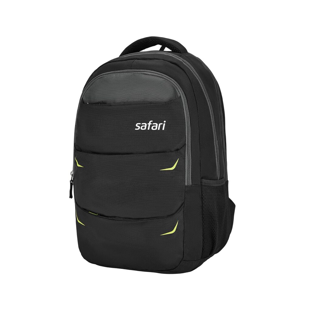 Safari Omega Pro 35L Laptop Backpack with Raincover, 3 compartments, bottle holder, organizer, school bag for boys and girls, college bag for women and men, office bag, travel bag
